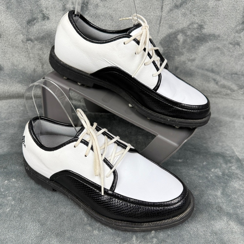 Adidas Golf Shoes Womens Size 7‎ Black and White Leather Cleats